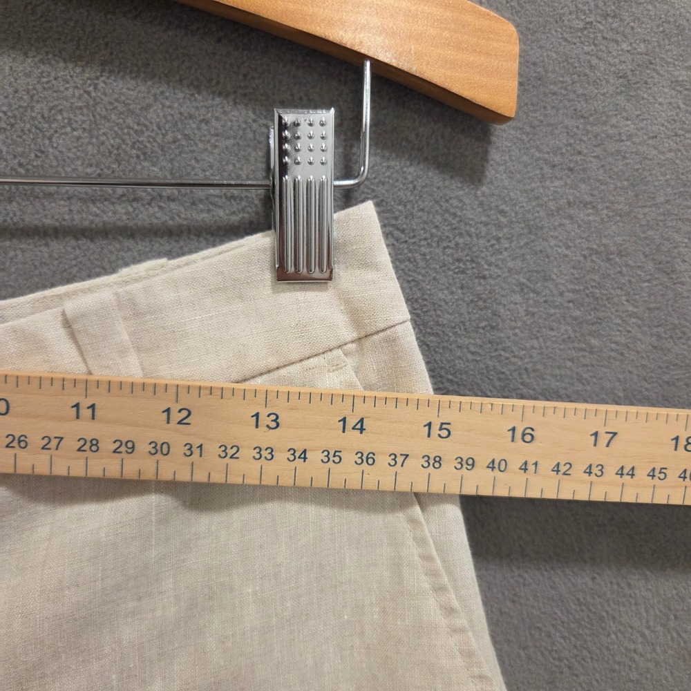 Liz Claiborne Audra 100% Linen Crop Pants Womens Size 4 Coastal Minimalist Chic - Picture 12 of 14